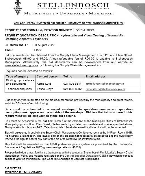Hydrostatic & visual testing of normal air breathing apparatus cylinders
